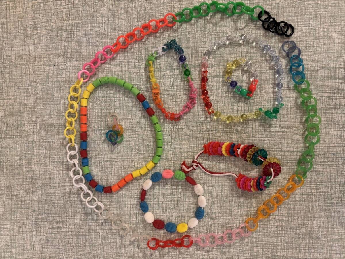 【カラフル ビーズ ネックレス おはじき】昭和レトロ拍卖