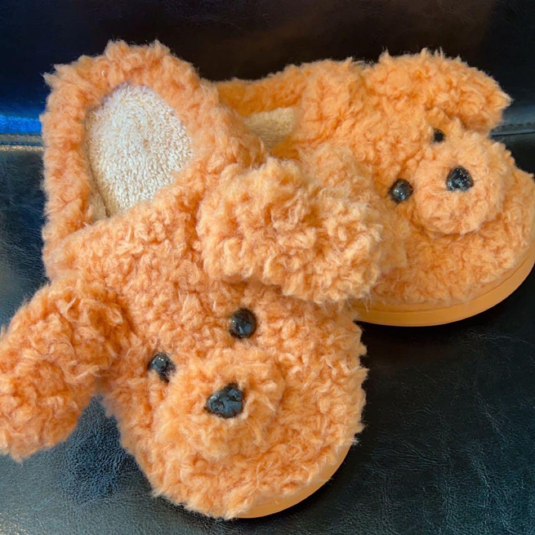 スリッパ 犬 トイプードル ルームシューズ ボア もこもこ ファースリッパ 犬グッズ 犬小物 トイプードルスリッパ 新品 L拍卖