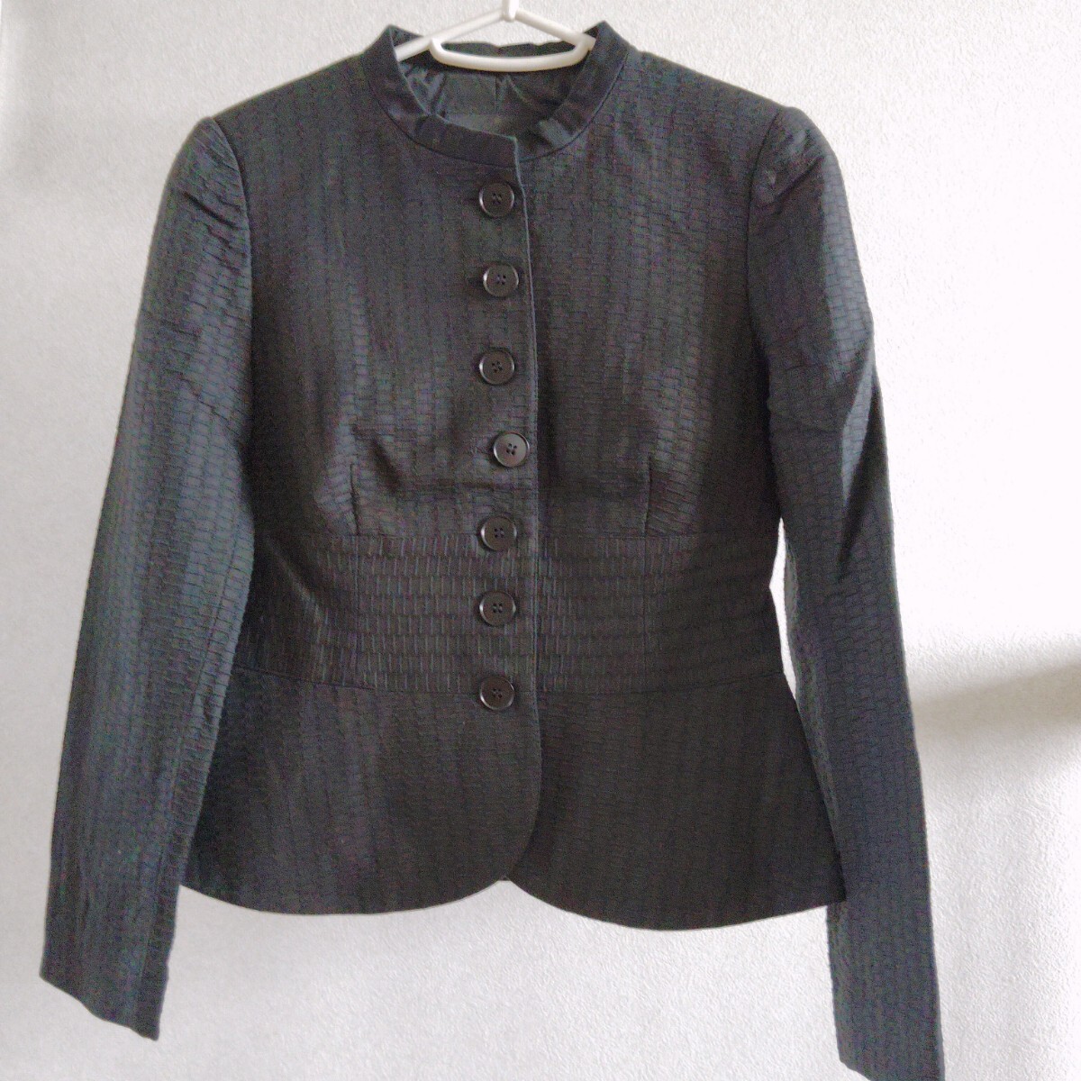 38 良品 エンポリオアルマーニ EMPORIO ARMANI 38 イタリア製 ジャケット チェック ブラック 黒 レディース M サイズ おしゃれ かっこいい拍卖