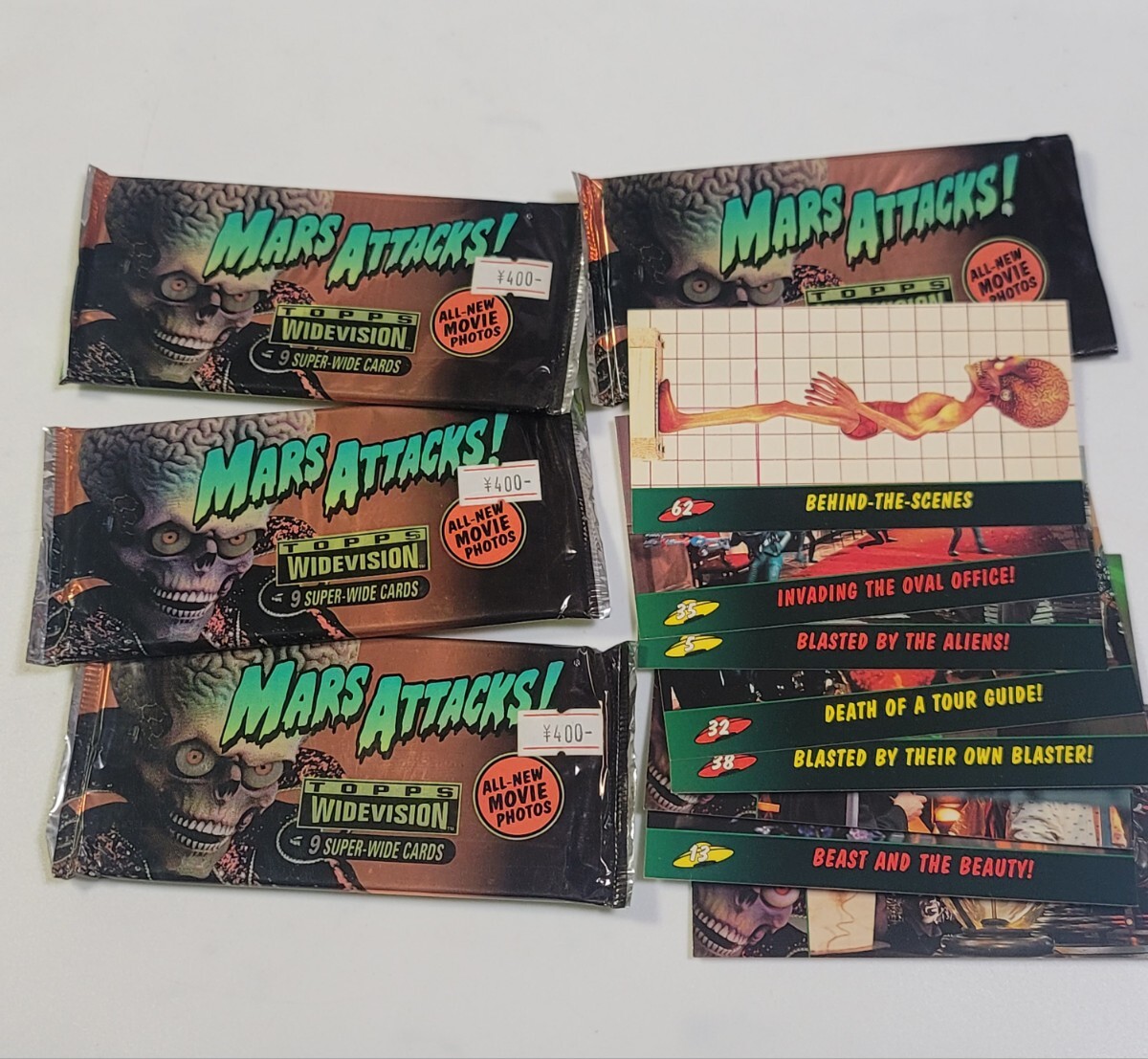 〈4袋(うち3袋は未開封)〉マーズアタック MARS ATTACKS!トレーディングカード ワイドバージョン / マーズアタックス トレカ TOPPS拍卖