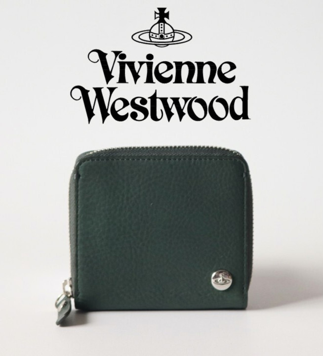 新品箱付き【ヴィヴィアンウエストウッド】ワックスドレザー ラウンドファスナー二つ折り財布 v7483 プレゼントにも最適拍卖
