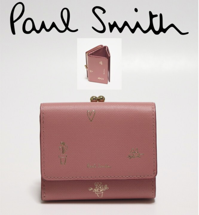 25,300円新品【ポールスミス】ミックスドゥードゥル 口金 がま口三つ折り財布 v7448 レディース拍卖