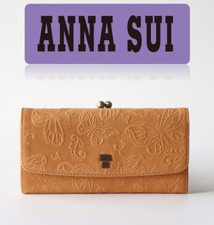 新品タグ付き【ANNA SUI アナスイ】バタフライ ダンス 口金 がま口長財布 v7494 プレゼントにも最適拍卖