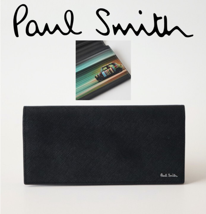 39,600円新品タグ付き【ポールスミス】レーシングMINI 長財布 ロングウォレット 黒 v7503拍卖