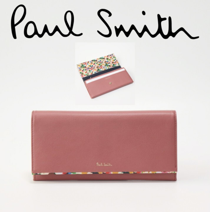 35,200円新品タグ付き【ポールスミス】レディース マーガレットプリントトリム 長財布 v7509 プレゼントにも最適拍卖