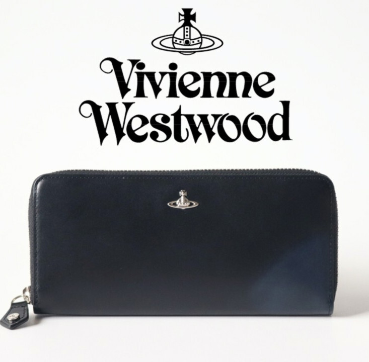 新品箱付き【ヴィヴィアンウエストウッド】アドヴァンレザー ラウンドファスナー長財布 v7480 プレゼントにも最適拍卖