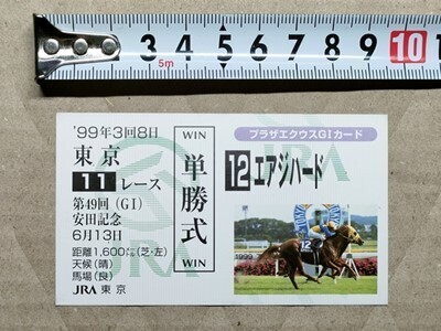 競馬 JRA 非売品 G1カード(馬券サイズ) 1999年 安田記念 エアジハード拍卖