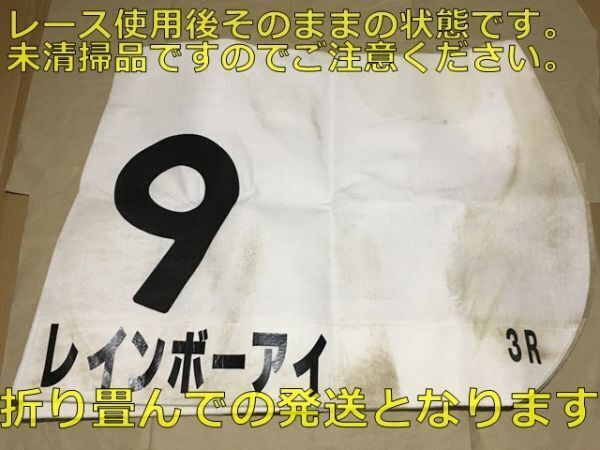 競馬 JRA 実使用ゼッケン レインボーアイ(牝 2001 中山 新馬ダート デビュー戦 田中勝春) 父サクラバクシンオー 姉マリアキラメキ拍卖