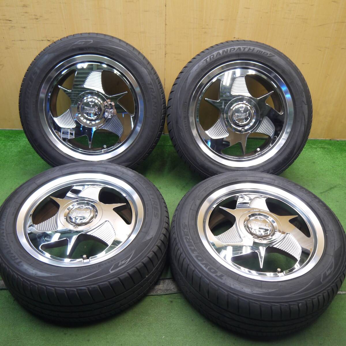 激レア 希少 付属付き バリ溝 22年 綺麗 9.5分★WORK TEQUILA 205/55R16 トーヨー MP7 ワーク テキーラ PCD114.3/4H 5H マルチ★5081804Hノ拍卖