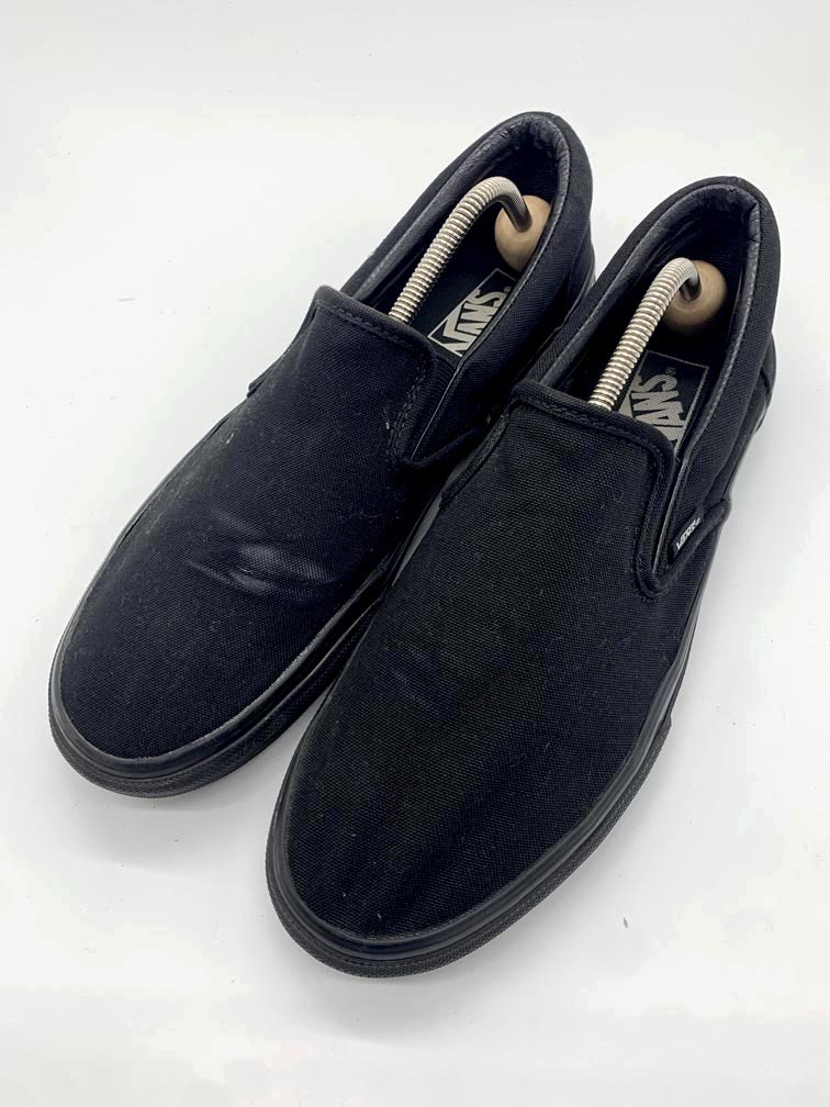 VANS バンズ V98CLA 無地 キャンバス スリッポン スニーカー size27.5/黒 ■■拍卖
