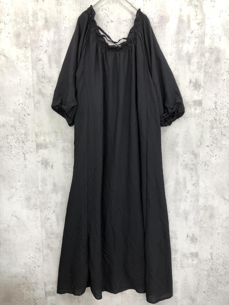 ゆうパケットOK mystic ミスティック ボリュームスリーブ ロング ワンピース size2/黒 ■◆ ☆ fha4 レディース拍卖