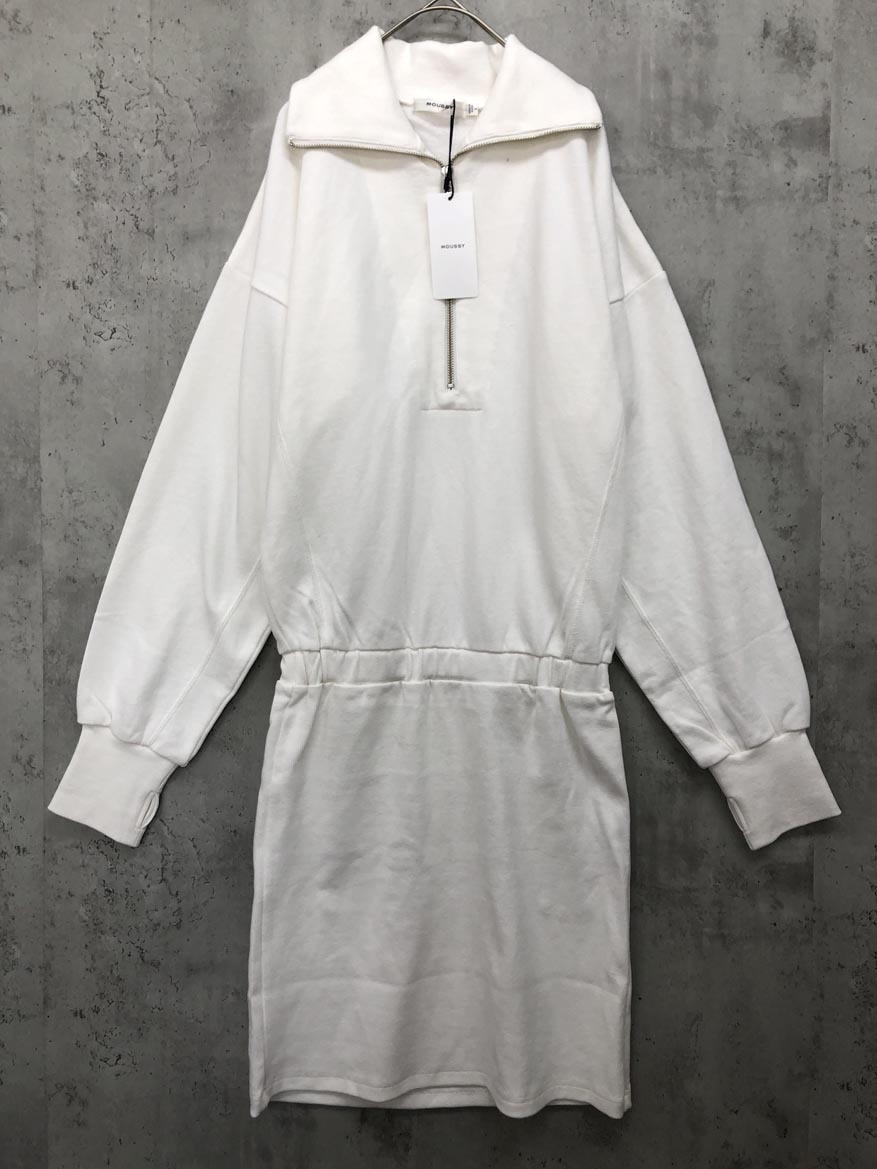 新品 MOUSSY マウジー ZIP UP MINI ワンピース size2/白 ◇■ ☆ fha8 レディース拍卖