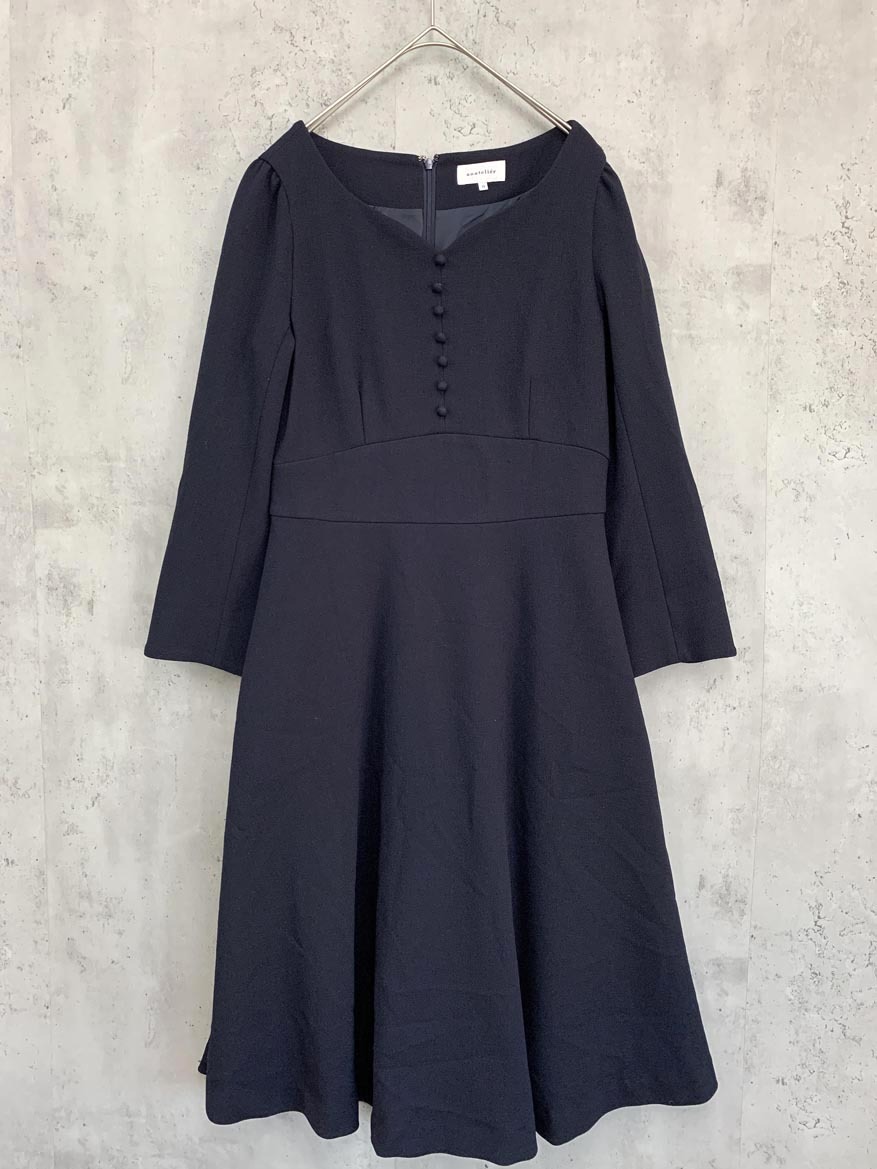 ゆうパケットOK anatelier アナトリエ 528-56662 クラシカル ワンピース size38/紺 ■■ ☆ fhc5 レディース拍卖