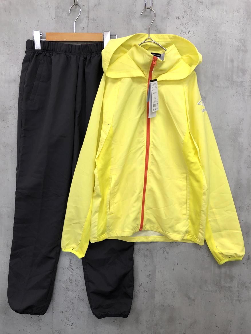 新品 umbro アンブロ サンスクリーン フード付き クロス ジャージ上下 セットアップ sizeL/PYEL×OBN ◇■◎ ☆ fhc2 レディース拍卖