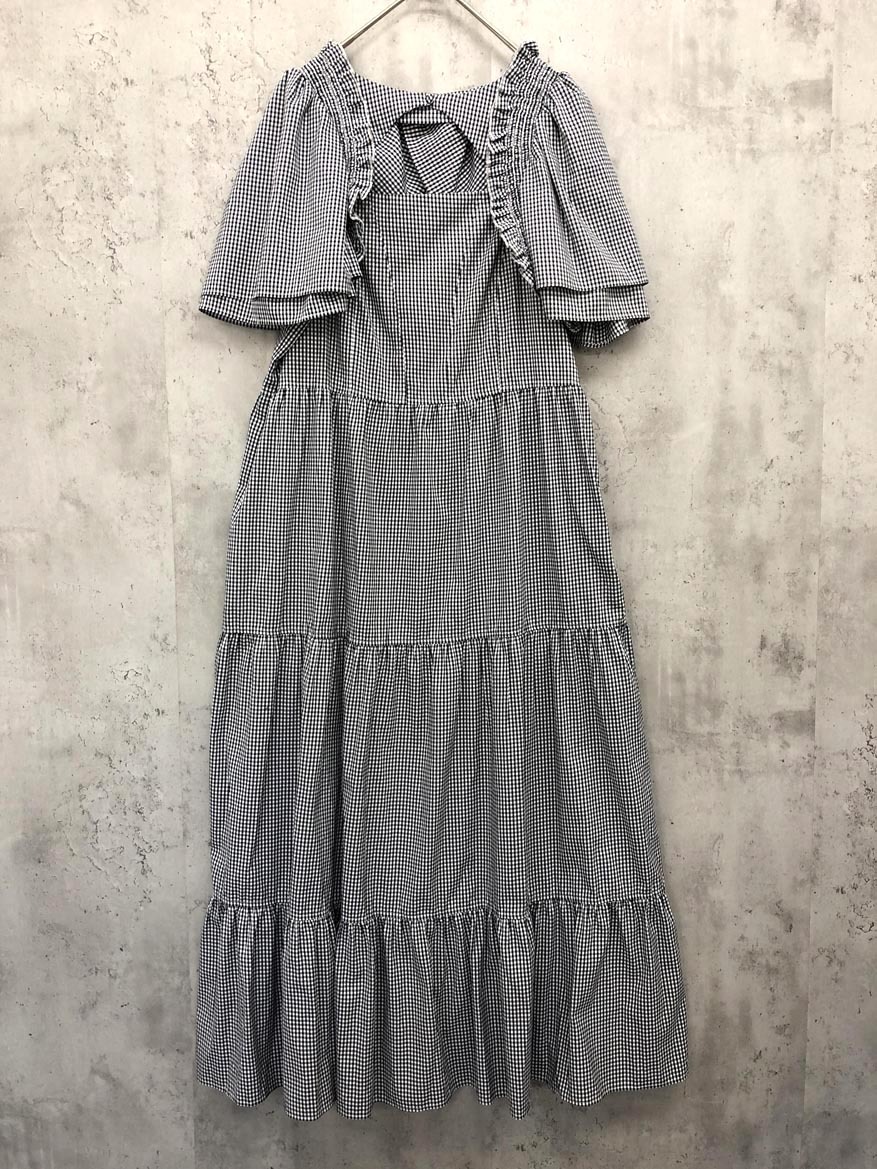 furfur ファーファー マルチウェイ レイヤード ギンガムチェック ワンピース sizeONE/黒系 ■◆◎ ☆ fhc2 レディース拍卖