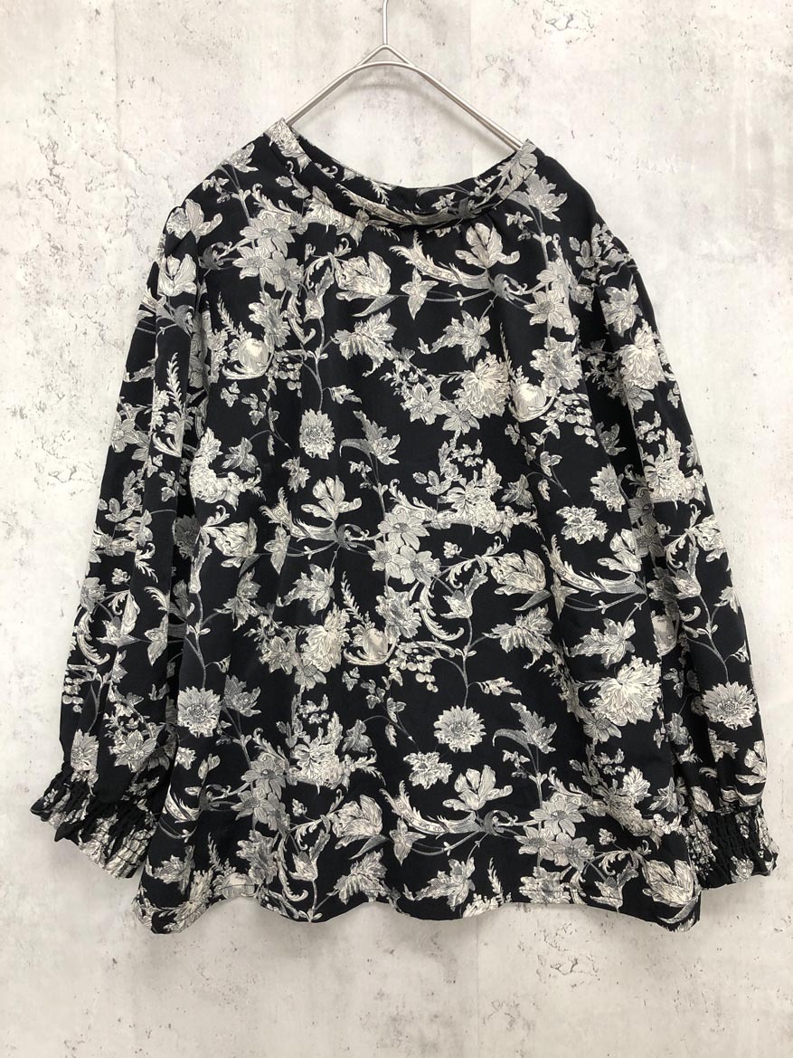 ゆうパケットOK nairo ナイロ 2wayツートーンフラワー ブラウス シャツ sizeM/黒 ■■ ☆ fhc2 レディース拍卖