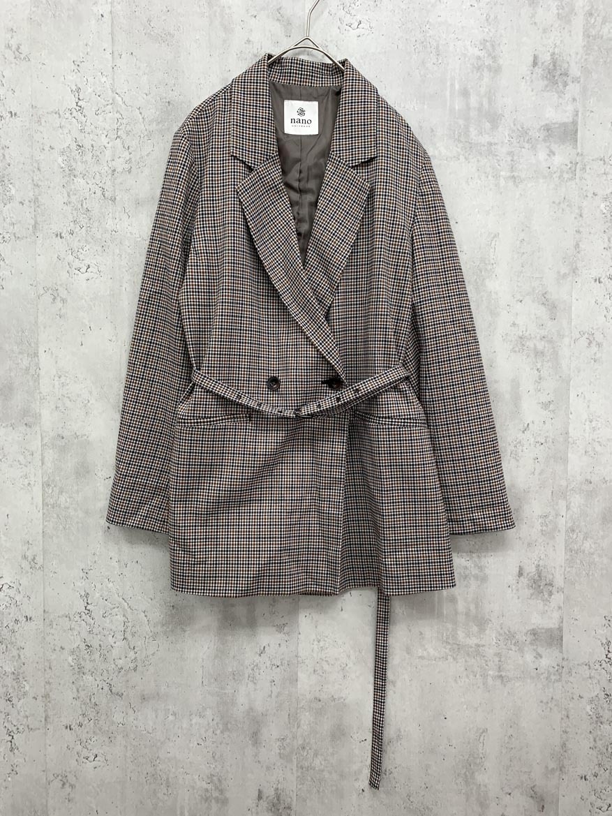 nano universe ナノユニバース NL82JKT001SA TRチェックダブル ジャケット size38/チェック ◇■◎ ☆ fhc8 レディース拍卖
