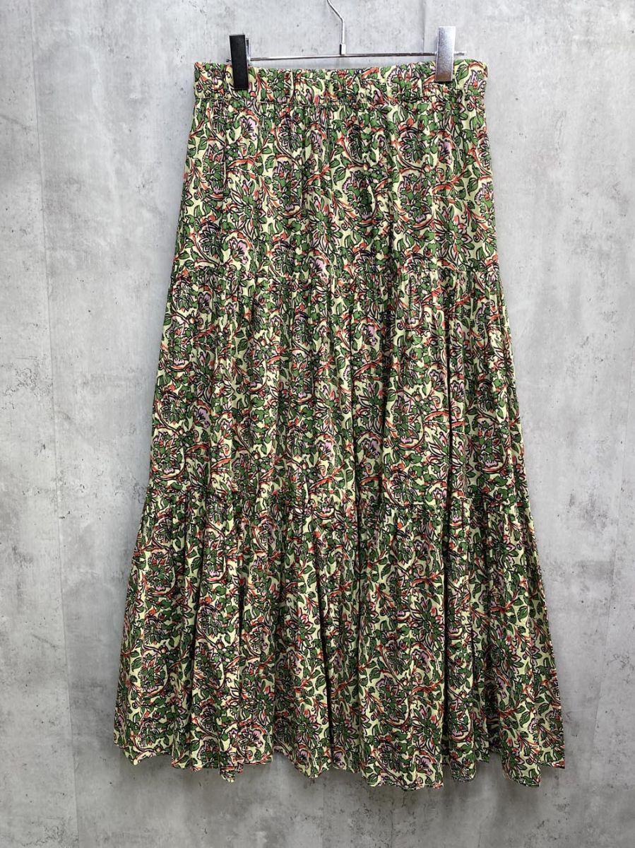 ゆうパケットOK ZARA ザラ 花柄 フレア スカート sizeXL/グリーン ■◆拍卖