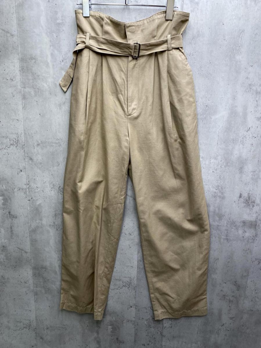 ゆうパケットOK BEAUTY & YOUTH ビューティ&ユース ユナイテッドアローズ ハイウエストベルトタック パンツ sizeS/ベージュ ◇■◎拍卖