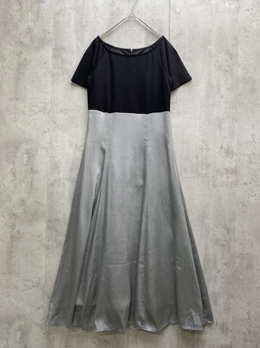 ゆうパケットOK JILLSTUART ジルスチュアート 125-4140060 ボートネックカットドッキングワンピース sizeM/黒xグレー ■◆拍卖