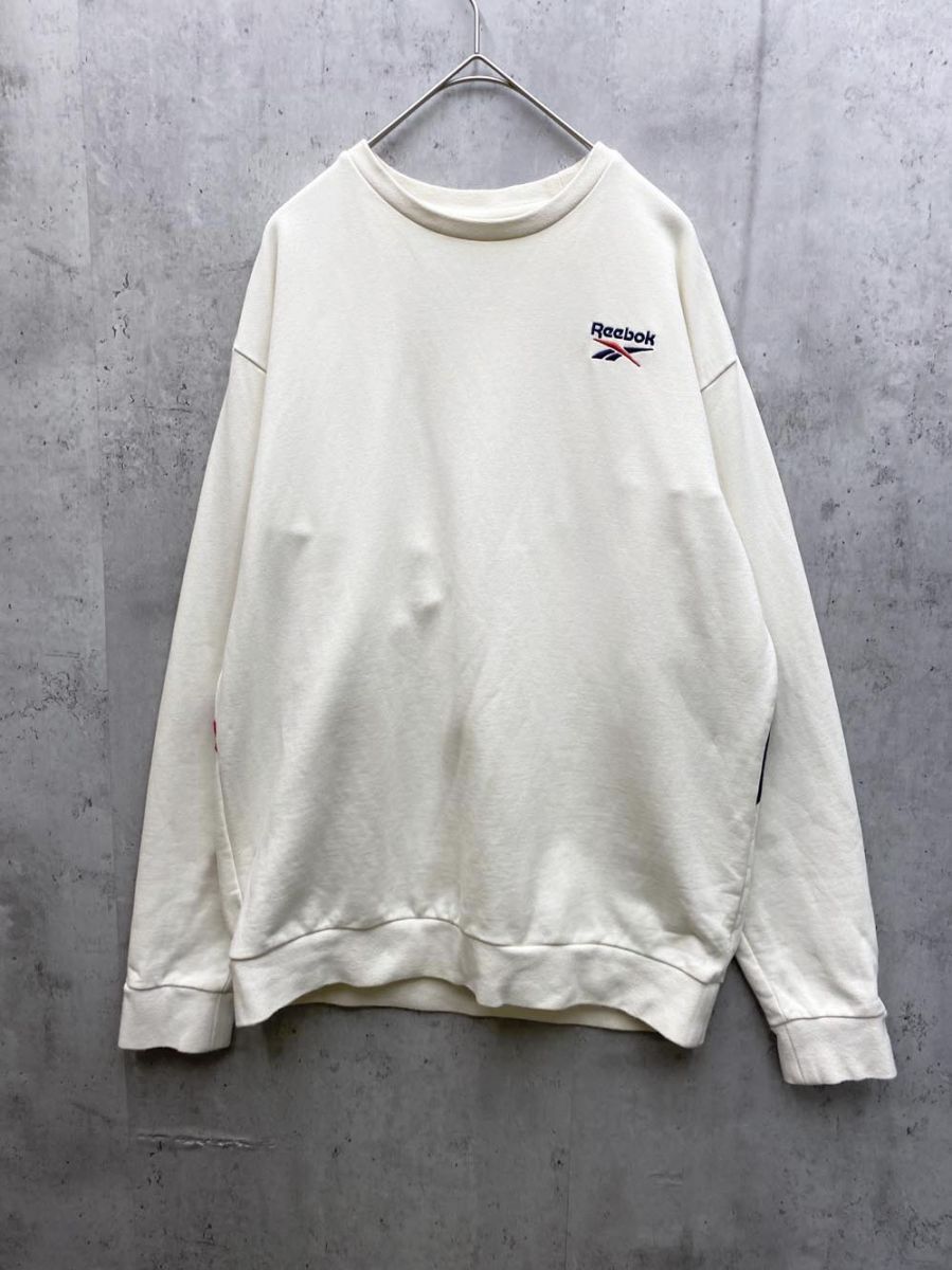 Reebok リーボック 長袖 トレーナー カットソー sizeL/アイボリー ◇■拍卖