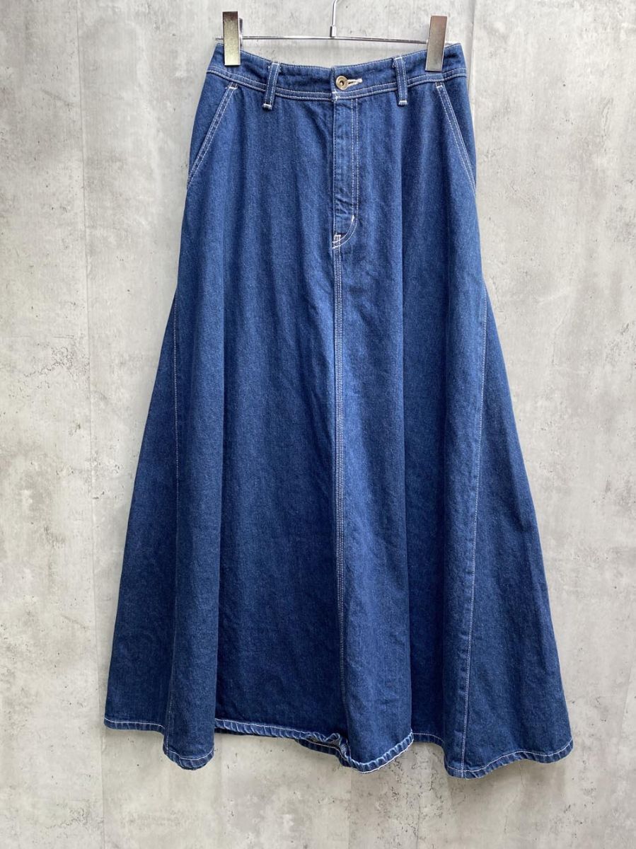 KATHARINE ROSS キャサリンロス フレア マキシ デニム スカート 日本製 sizeS/青 ■■拍卖