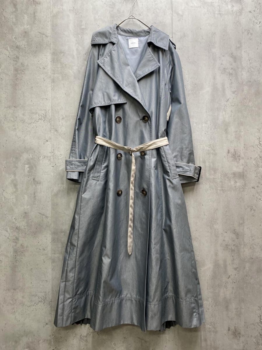 Ameri VINTAGE アメリヴィンテージ 0191740030 ヴェリアスバックプリーツトレンチ コート 青 ◇■◎拍卖