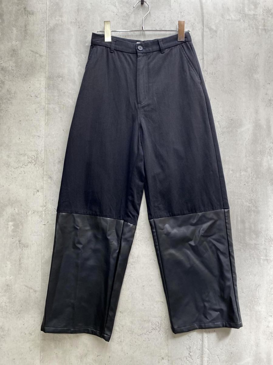 ゆうパケットOK Uenui ウニュイ UN-H1008 fake leather switching パンツ sizeS/黒 ◇■拍卖