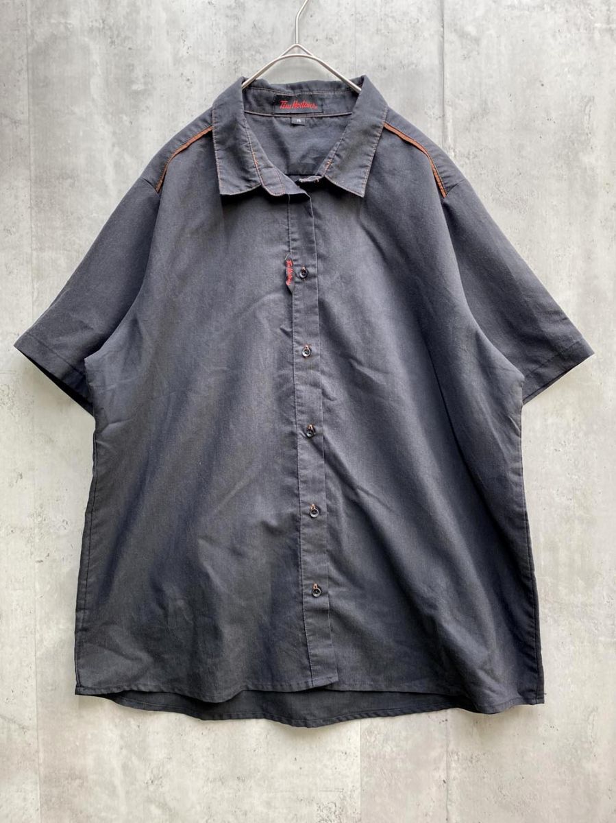 ゆうパケットOK Tim Hortons ティムホートンズ 半袖 シャツ size14/黒 ■◆拍卖