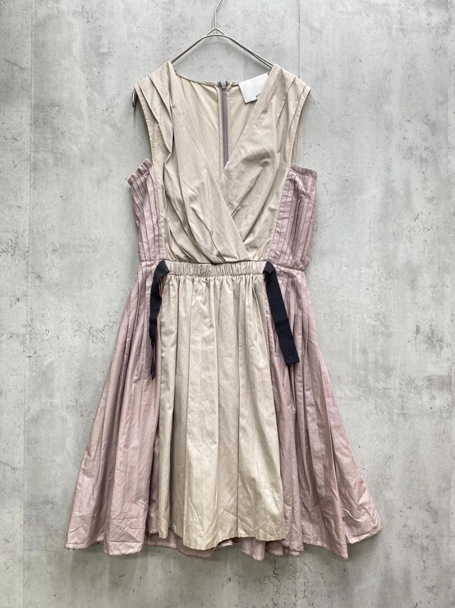 ゆうパケットOK 3.1 phillip lim 3.1フィリップリム ノースリーブ カシュクール ワンピース size0/ピンクxベージュ ■◆◎拍卖