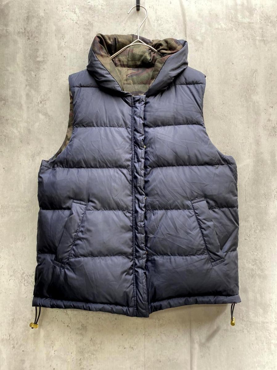 BACK NUMBER バックナンバー リバーシブルダウンベスト sizeM/ネイビー/カモフラージュ ◇■拍卖