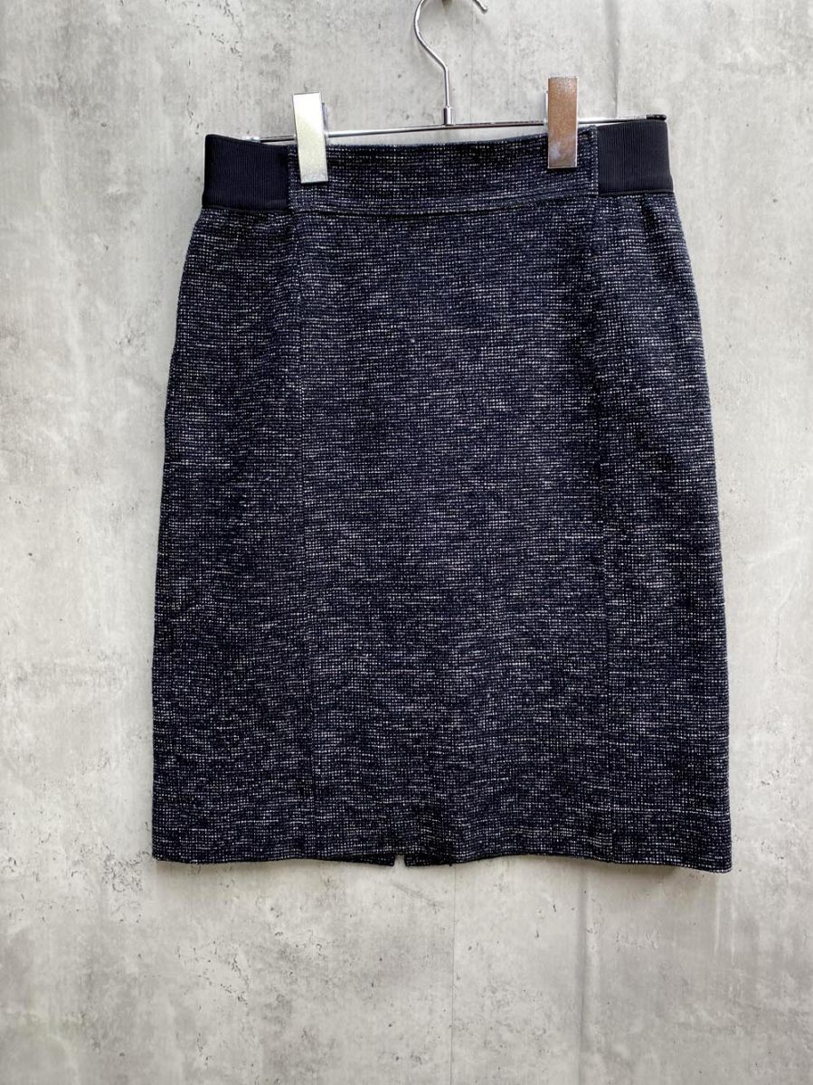 ゆうパケットOK NOLLEY’S sophi ノーリーズソフィー ツイード 台形 スカート size38/黒 ◇■拍卖
