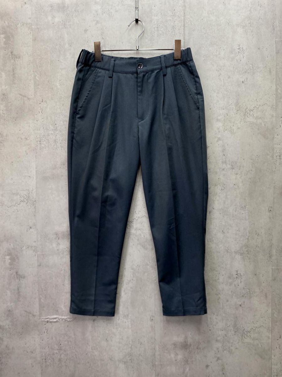 ゆうパケットOK MONO-MART モノマート ツータック アンクル丈 スラックス パンツ sizeM/ブルーグレー ◇■拍卖