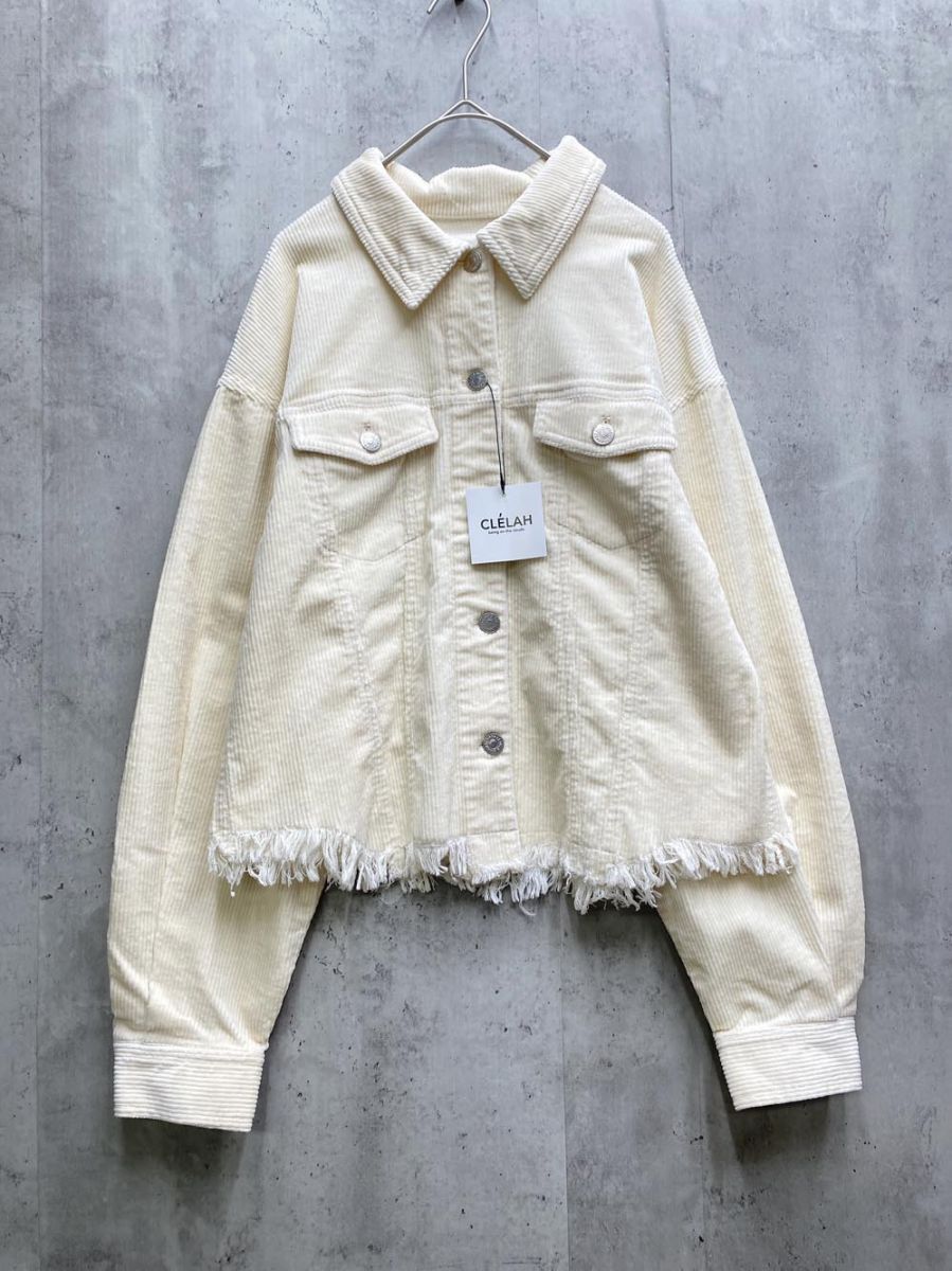 美品 CLELAH クレラ コーデュロイ ジャケット sizeF/白 ◇■拍卖