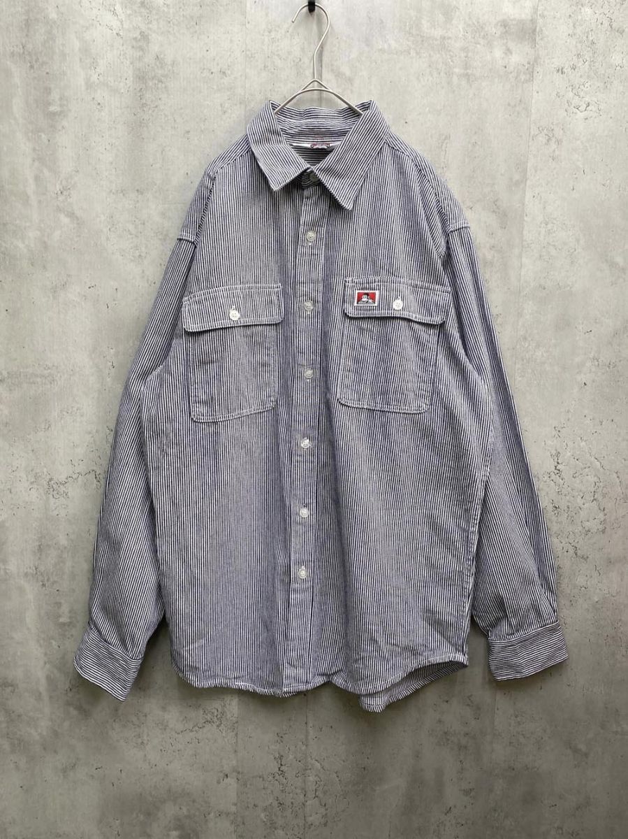 BENDAVIS ベンデイビス ストライプ ワーク シャツ sizeM/白x黒 ◇■拍卖