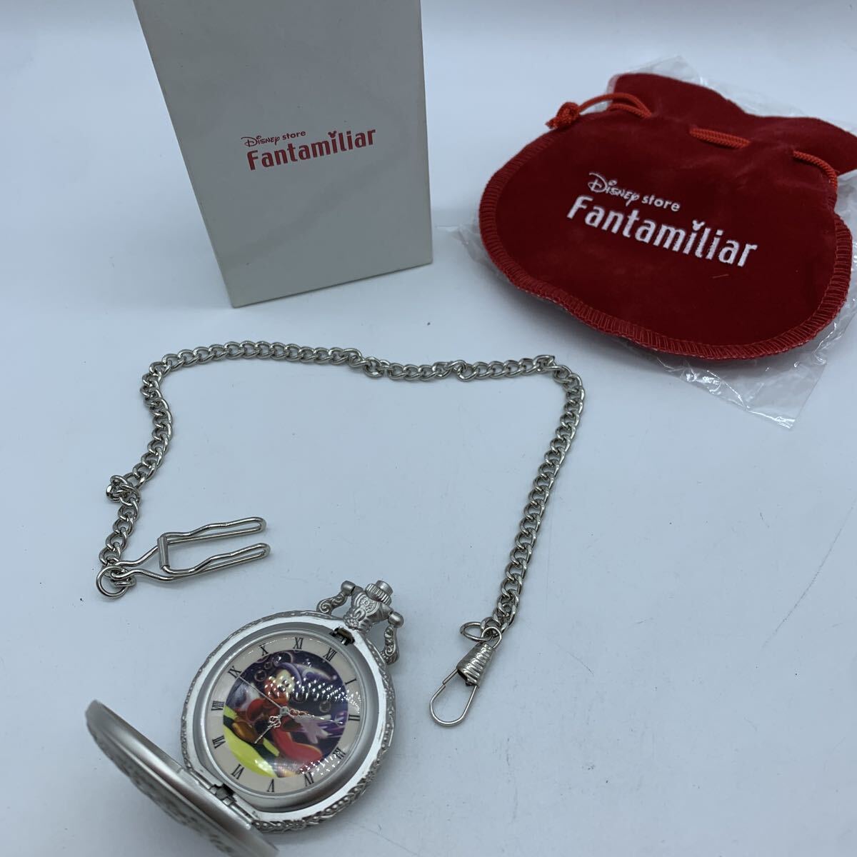 Disney STORE Fantamiliar ディズニーストア ミッキーマウス 懐中時計 手巻き 稼働品拍卖