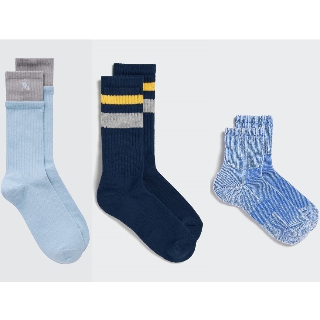 UNIQLO JW Anderson ソックス 3足セット スポーツ レイヤード ブルー ネイビー 27-29cm拍卖