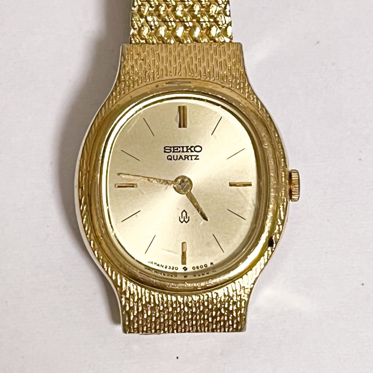 和822★ SEIKO 040429 2320-5350 セイコー クォーツ 腕時計 ウォッチ 2針 ゴールド メタルバンド レディース拍卖