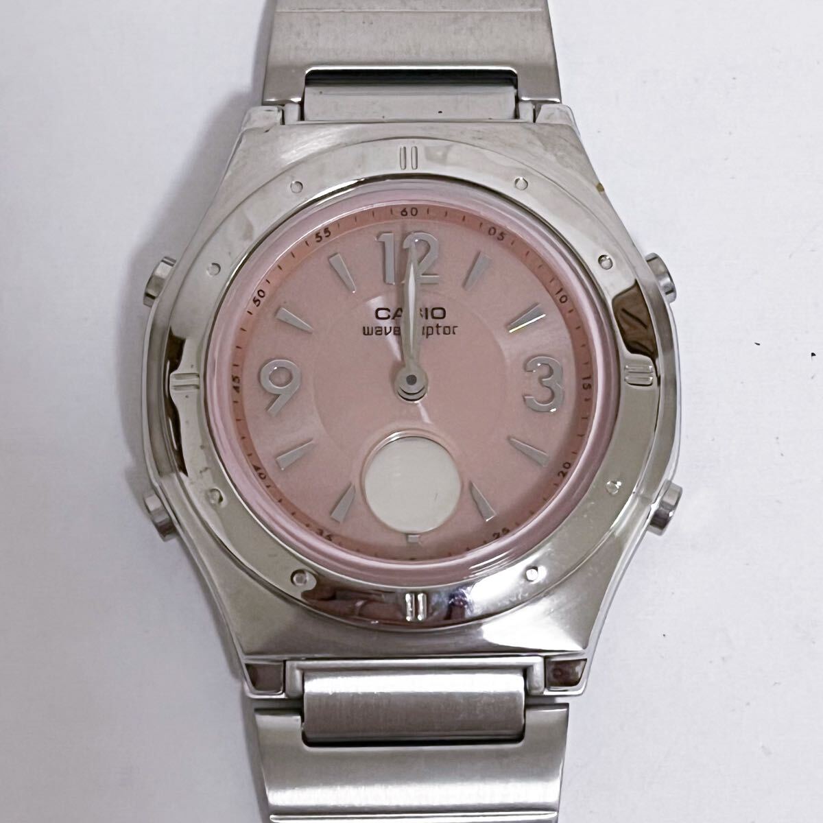 和822★ CASIO wave ceptor LWA-M141 カシオ ウェーブセプター ソーラー 腕時計 ウォッチ ピンク メタルバンド レディース拍卖