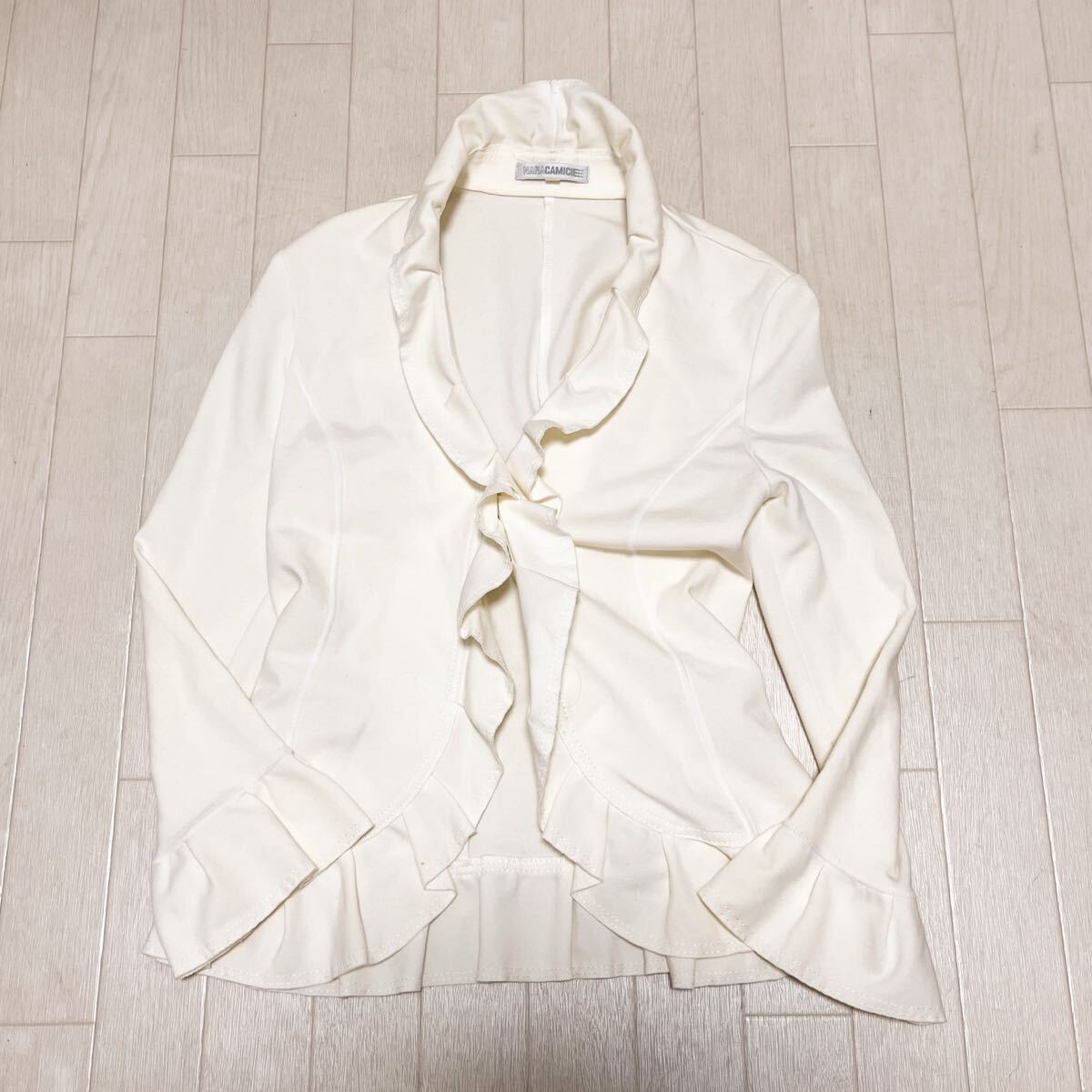 和828★① NARACAMICIE ナラカミーチェ フリル ジャケット 0 ホワイト レディース拍卖