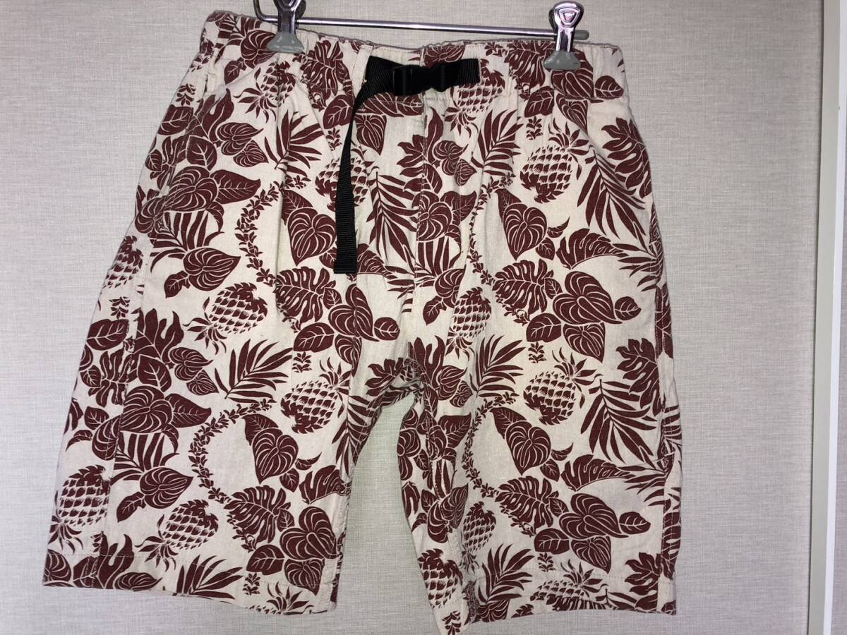GU リーフ柄 ハーフパンツ サイズM ユニクロ アロハ ハワイ 古着 即決拍卖