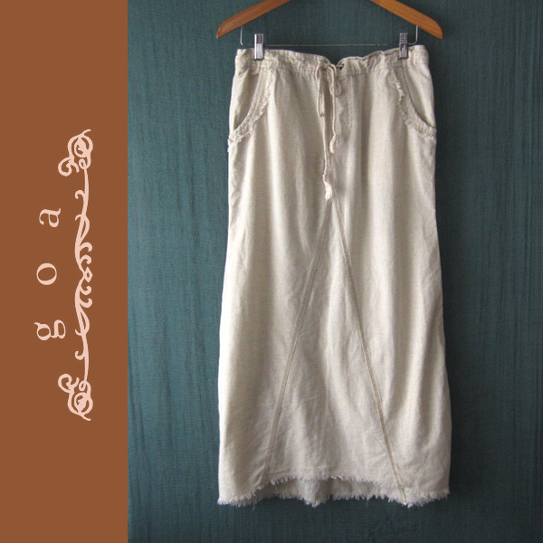 美品 goa/ゴア★ コットンリネン タイト ロングスカート F拍卖