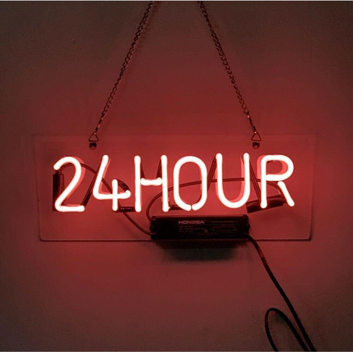オリジナル 赤色 ネオン 24HOURS ネオンサイン ガラス管看板 35cm ネオンサイン インテリア 電飾看板 ネオンライト拍卖