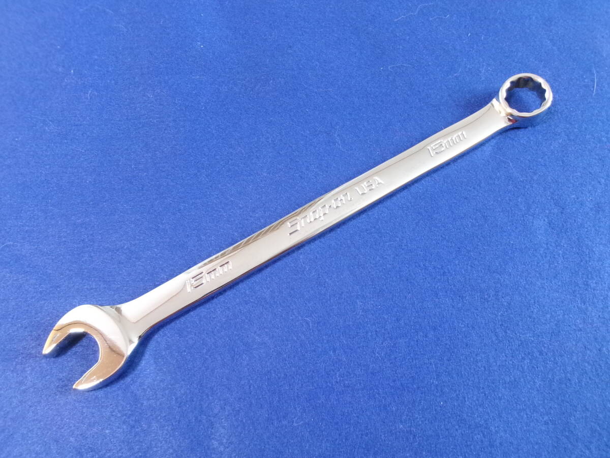未使用 スナップオン Snap-on SOEXM15 15mm フランクドライブプラス コンビネーションレンチ ギザ付 オープンエンド 15°拍卖