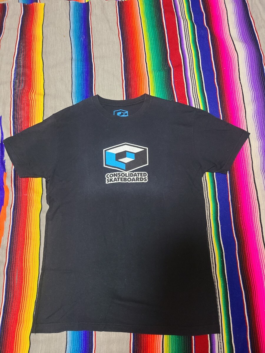 CONSOLIDATED SKATEBOARDSコンソリデーテッドスケートボード半袖 Tシャツ ブラック Mサイズ 未使用 2022拍卖