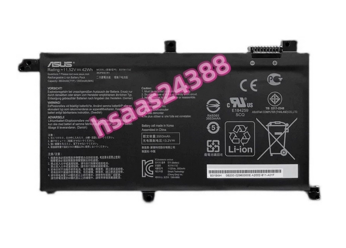 新品 ASUS S4300FN8265 VX60GT9300 VX60GT9750 バッテリーB31N1732 電池パック交換 内蔵battery 単品拍卖