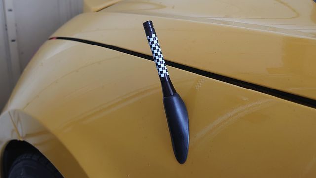 汎用 格子柄 チェック アンテナ ルーフ ショートタイプ ヘリカル ポール 英国 イギリス MINI ミニクーパー ミラジーノ コペン ハスラー拍卖