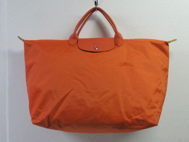 ■LONGCHAMP ロンシャン 折り畳み ハンドバッグ オレンジ拍卖