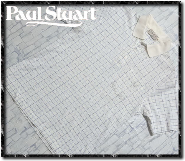 ★Paul Stuart ポールスチュアート ウインドペン半袖ポロシャツ 白★拍卖