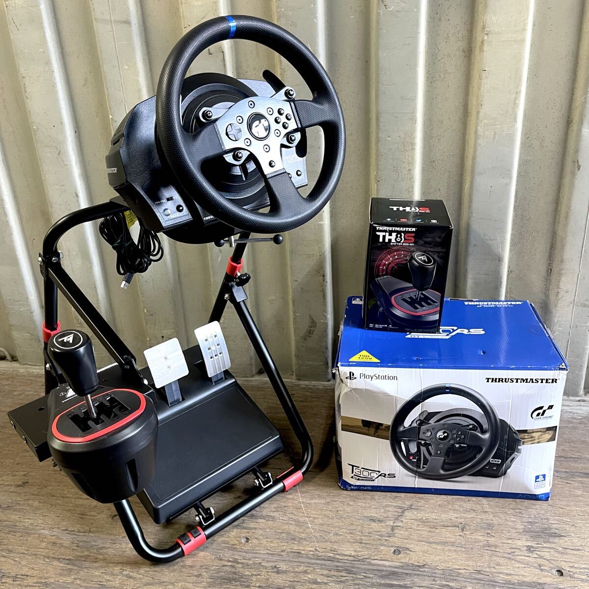 ★Thrustmaster/スラストマスター ハンコン T300RS GT-EDITION/TH8S ハンドルコントローラー 専用スタンド付 レーシングゲーム/PS4/PS5/PC拍卖